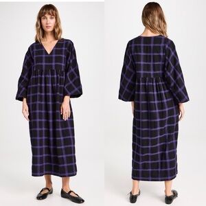 Mara Hoffman Midnight blue and purple plaid dress size XS